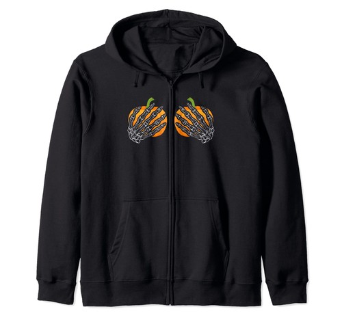 Kapuzenjacke skelett kürbis - kapuzenjacke, skelett-kürbis